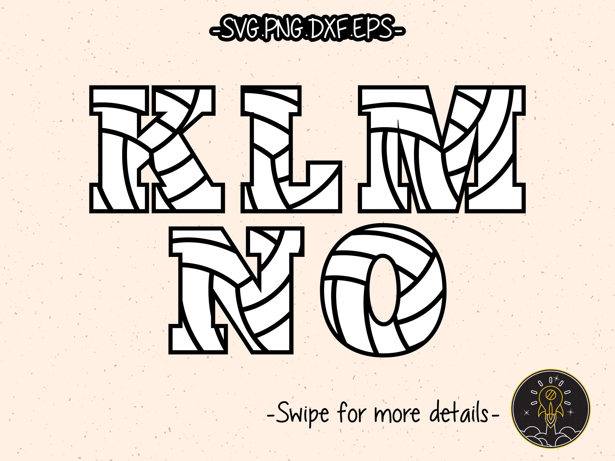 Volleyball Numbers Letters Fonts Alphabet SVG Vector Cut File Etsy UK