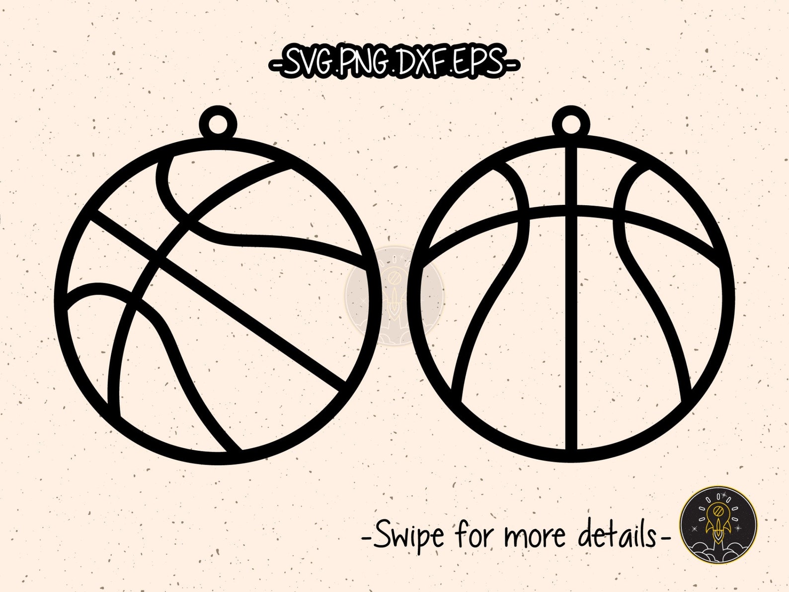 Basketball Earring Template SVG Laser Cut File Vector Cricut Etsy