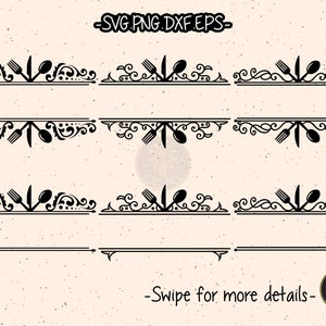 Kitchen Split Monogram Frame SVG Cut File Cricut Clipart