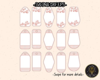 Motel Retro Vintage Keychain Template SVG Laser Cut File Cricut