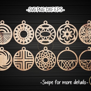 Circle Round Earring Template SVG Laser Cut File | Leather Wood Earring