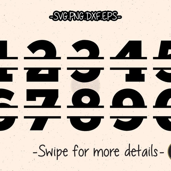 Split Number Monogram Frame SVG Cricut Cut File Clipart
