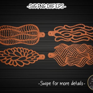 Ornate Cuff Leather Bracelet Template SVG Laser Cut File