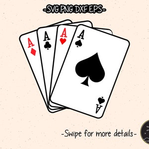 Ace Casino Playing Cards Royal Flush Poker SVG Cut File Cricut Clipart