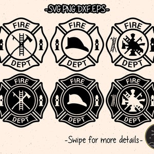 Fire Rescue Firemen Fire Dept Firefighter Department Maltese Cross SVG Cricut Cut File