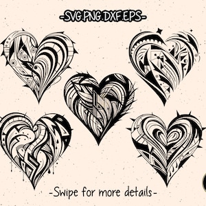 Tribal Heart SVG Cut File Cricut Clipart