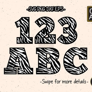 Zebra Alphabet Number Letter Font SVG Cricut Cut File Clipart