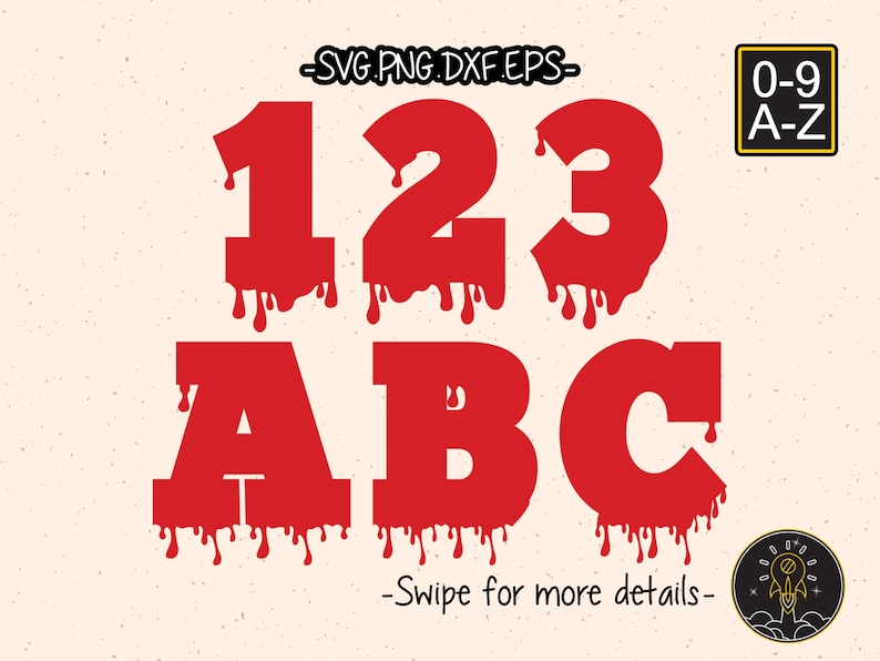 Bloody Blood Dripping Halloween Numbers Letter Font Alphabet SVG Cricut Cut File Clipart