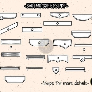 Shirt Pocket SVG Cut File CAD Technical Flat Sketch Fashion PDF EPS Vector Clipart Cricut