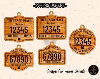 Postcode ornament SVG bewerkbare aangepaste kerst laser gesneden bestand Cricut