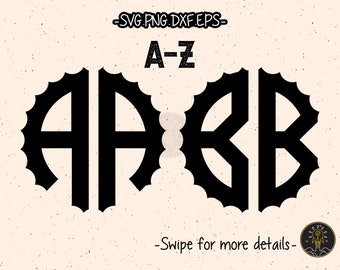 Scalloped Gear Wheels Cogs Steampunk Circle Monogram Letter Font Alphabet SVG Cut File Cricut Clipart