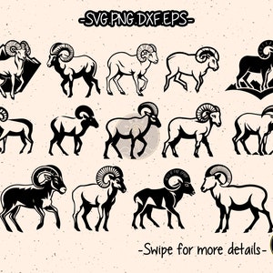 Mountain Goat SVG Cut File Clipart Silhouette Cameo