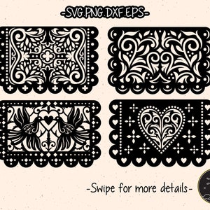 Papel Picado Decoratie Banner Mexicaanse Fiesta Bunting SVG Laser Cut File