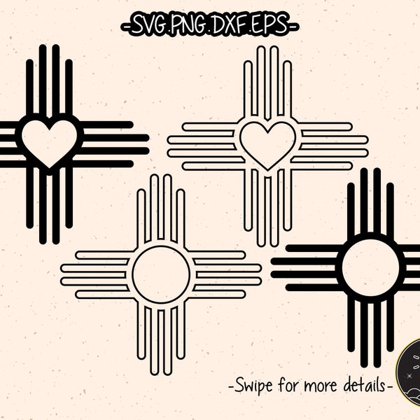 New Mexico Zia Sun Symbol SVG Cricut Cut File Clipart