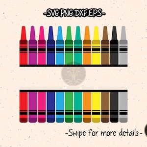 Crayon SVG Split Monogram Cricut Teacher Back to School Cut File Clipart