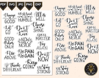 Printable Planner Motivational Quote Stickers Instant Download Png Jpg Svg Dxf