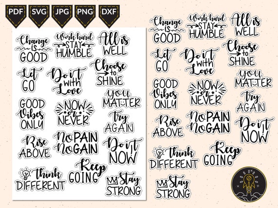 Printable Motivational & Success Quotes Stickers