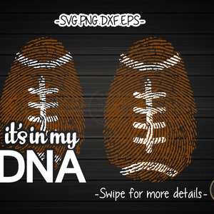 American Football It&#39;s In My DNA Fingerprint SVG Cut File Cricut Clipart