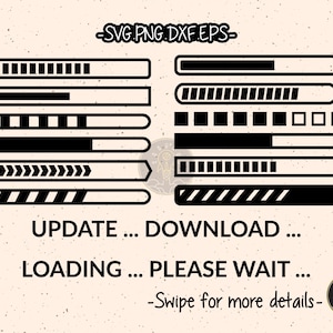Loading Bar Update Please Wait SVG Cut File Cricut Clipart