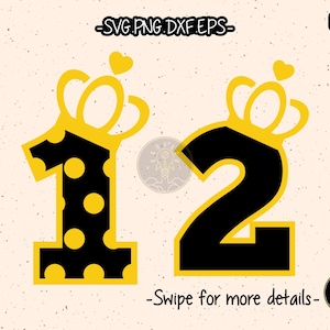 Birthday Princess Baby Girl Number SVG Cut File Cricut Clipart