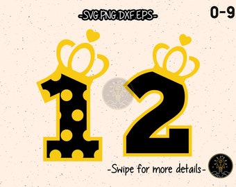 Birthday Princess Baby Girl Number SVG Cut File Cricut Clipart