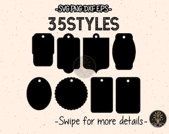 Gift Tag Prezzo Tag Template SVG Laser Cut File Vector Cricut Clipart Png Dxf Eps
