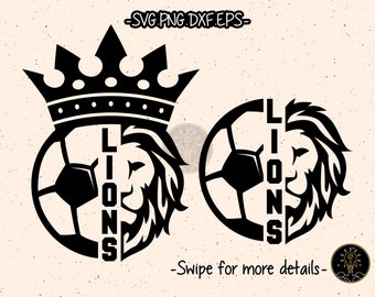 Lion Soccer Football Team SVG Cut File Cricut Clipart