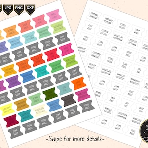 Druckbare Monatsplaner Tab für Tägliches Bullet Journal
