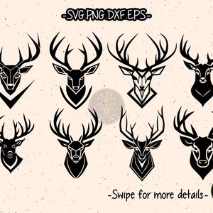 Deer Head SVG Animal Mascot Cut File Cricut Clipart Silhouette Cameo
