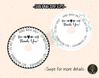 Tumbler Cup Care Instruction | Label Care Card | Thank you for buying handmade SVG Cut File