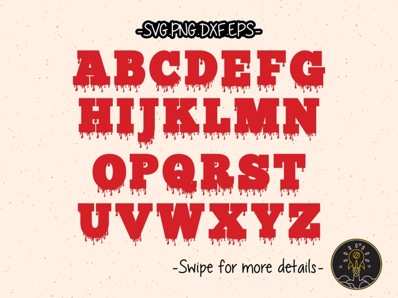 Bloody Blood Dripping Halloween Numbers Letter Font Alphabet SVG Cricut Cut File Clipart