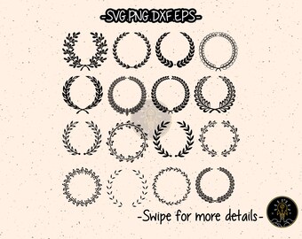 Laurel Wreath SVG Cut File Cricut Clipart