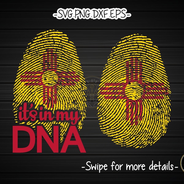 New Mexico Flag DNA Fingerprint SVG Cut File Cricut Clipart