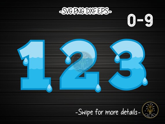 Water Splash Ice Number SVG Cut File Vector Cricut Silhouette - Etsy