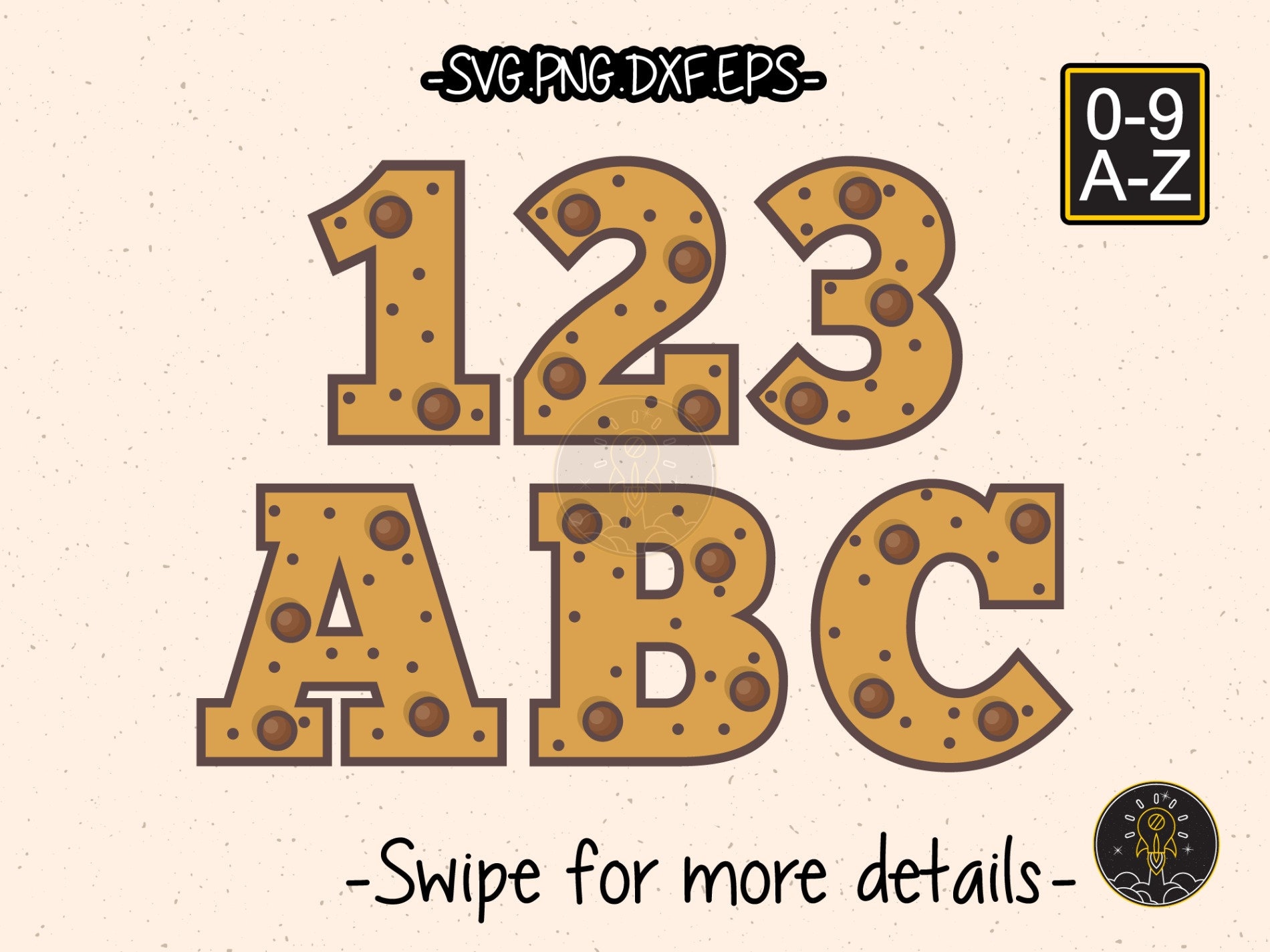 Chocolade Chip Cookies Cijfers Letters Lettertype Alfabet SVG | Etsy
