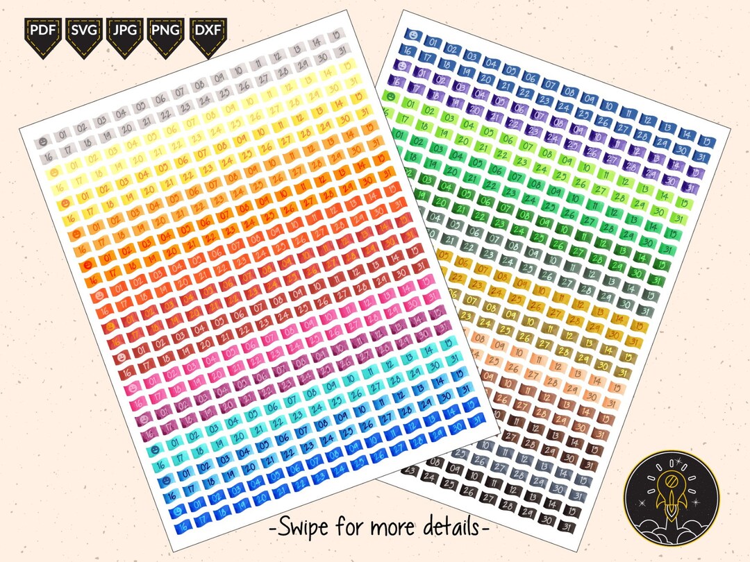 Printable Date Happy Planner & Erin Condren Planner Sticker SVG - Etsy