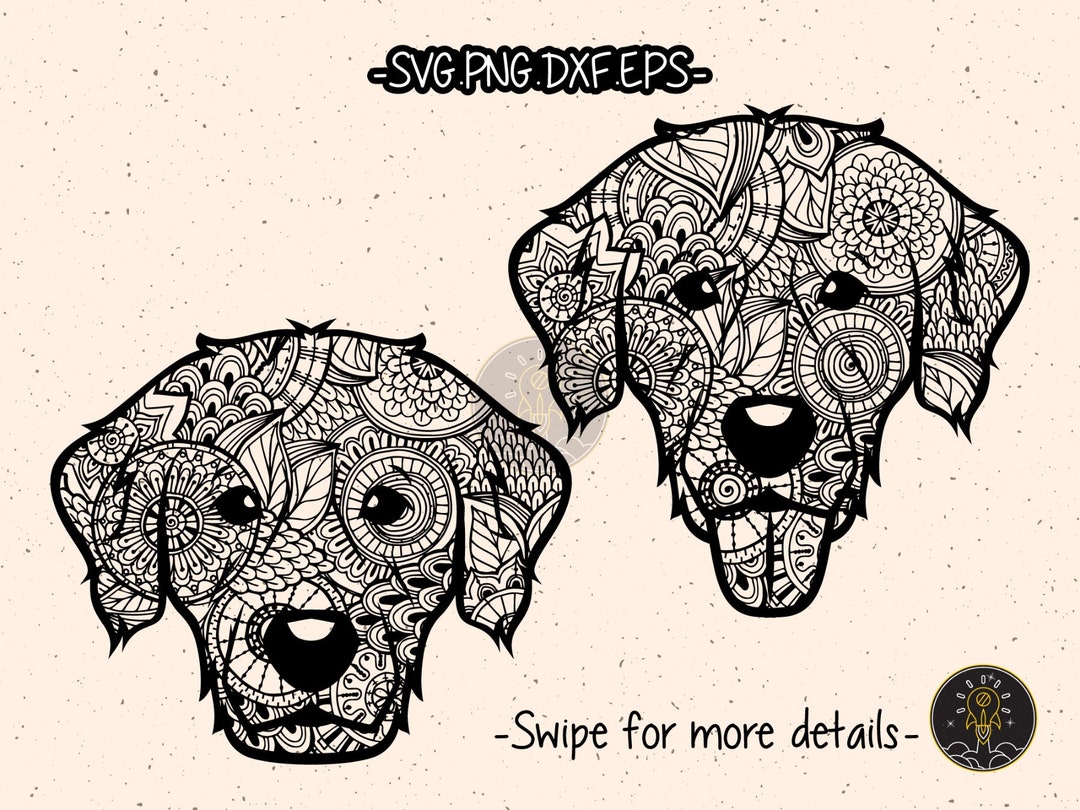 Golden Retriever Dog Zentangle Ornament SVG Laser Cut File Cricut ...
