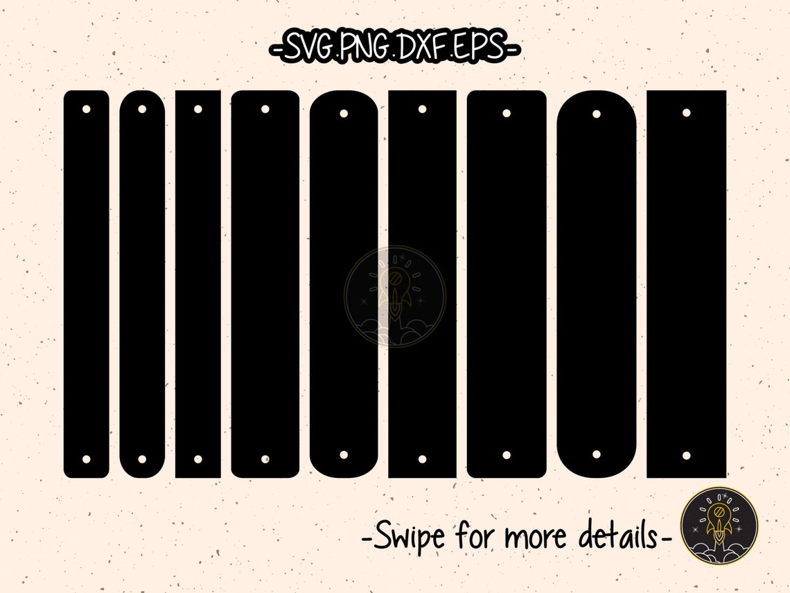 Leather Cuff Bracelet Template SVG Laser Cut File Vector Etsy