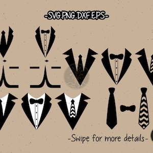 Tuxedo Suit Butterfly Tie Bow SVG Cut File Cricut Clipart