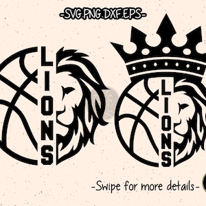 Equipo de Baloncesto León SVG Cortar Archivo Cricut Clipart