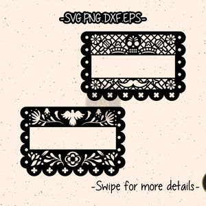 Blank Custom Papel Picado Decoration Banner Mexican Fiesta Bunting SVG Cut File Cricut Clipart