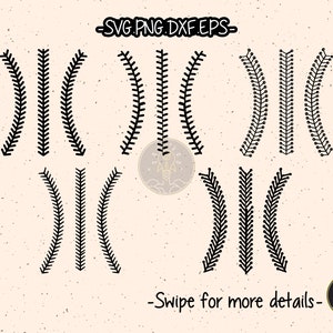 Baseball Stitches Laces SVG Cut File Cricut Clipart