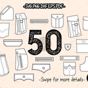 Trouser Shirt Pocket SVG Cut File CAD Technical Flat Sketch Fashion PDF Cricut