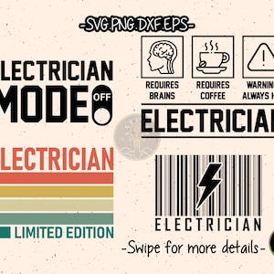 Electrician T-shirt SVG Vector Cricut Cut File Clipart