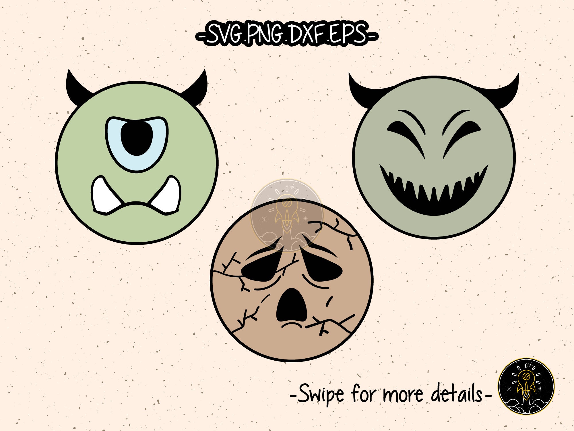 Monster Halloween Emoji SVG Bundle Cricut Cut File Clipart - Etsy