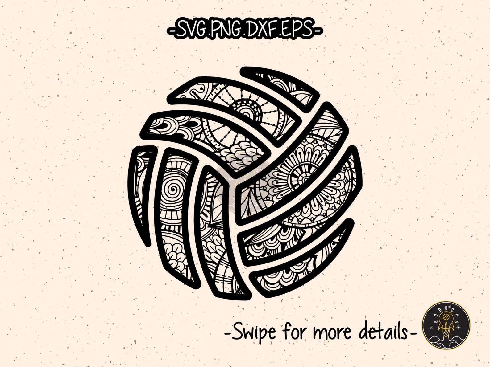 Volleyball Zentangle SVG Cut File Cricut Clipart Etsy