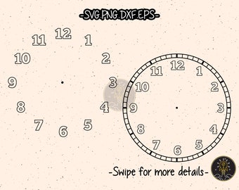 Clock Face Template SVG Cut File Cricut Clipart