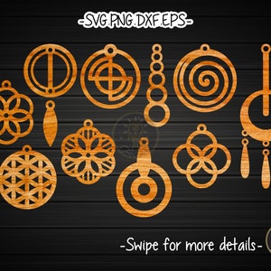 Circle Earring Template SVG Laser Cut File | Wood Leather Earring