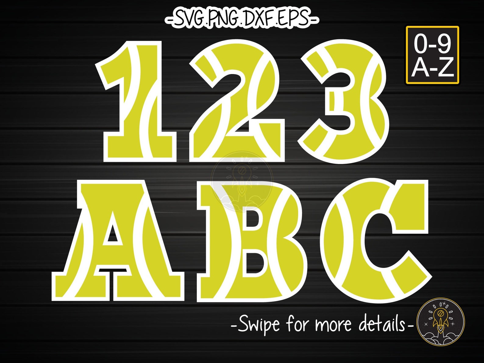 Tennis Ball Team Numbers Letter Font Alphabet SVG Cricut Cut Etsy
