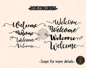 Panneau de bienvenue SVG Cut File Vector Cricut Clipart